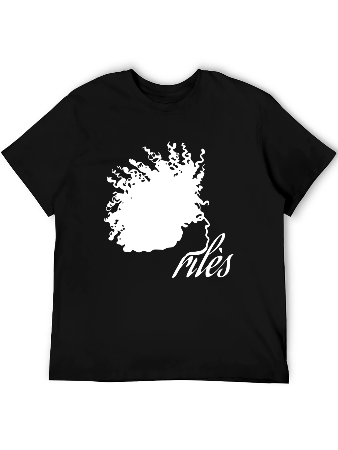Camiseta Negra con Diseño Abstracto de Rostro Femenino