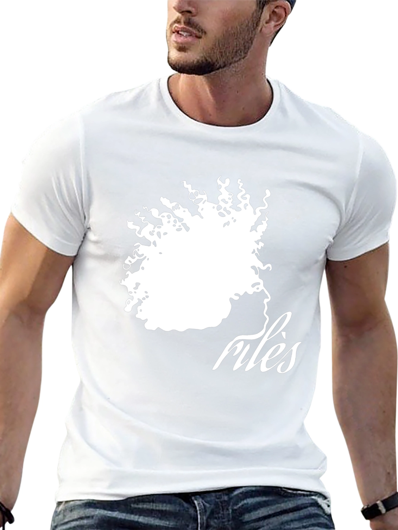 Camiseta Negra con Diseño Abstracto de Rostro Femenino