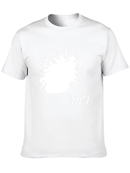 Camiseta Negra con Diseño Abstracto de Rostro Femenino