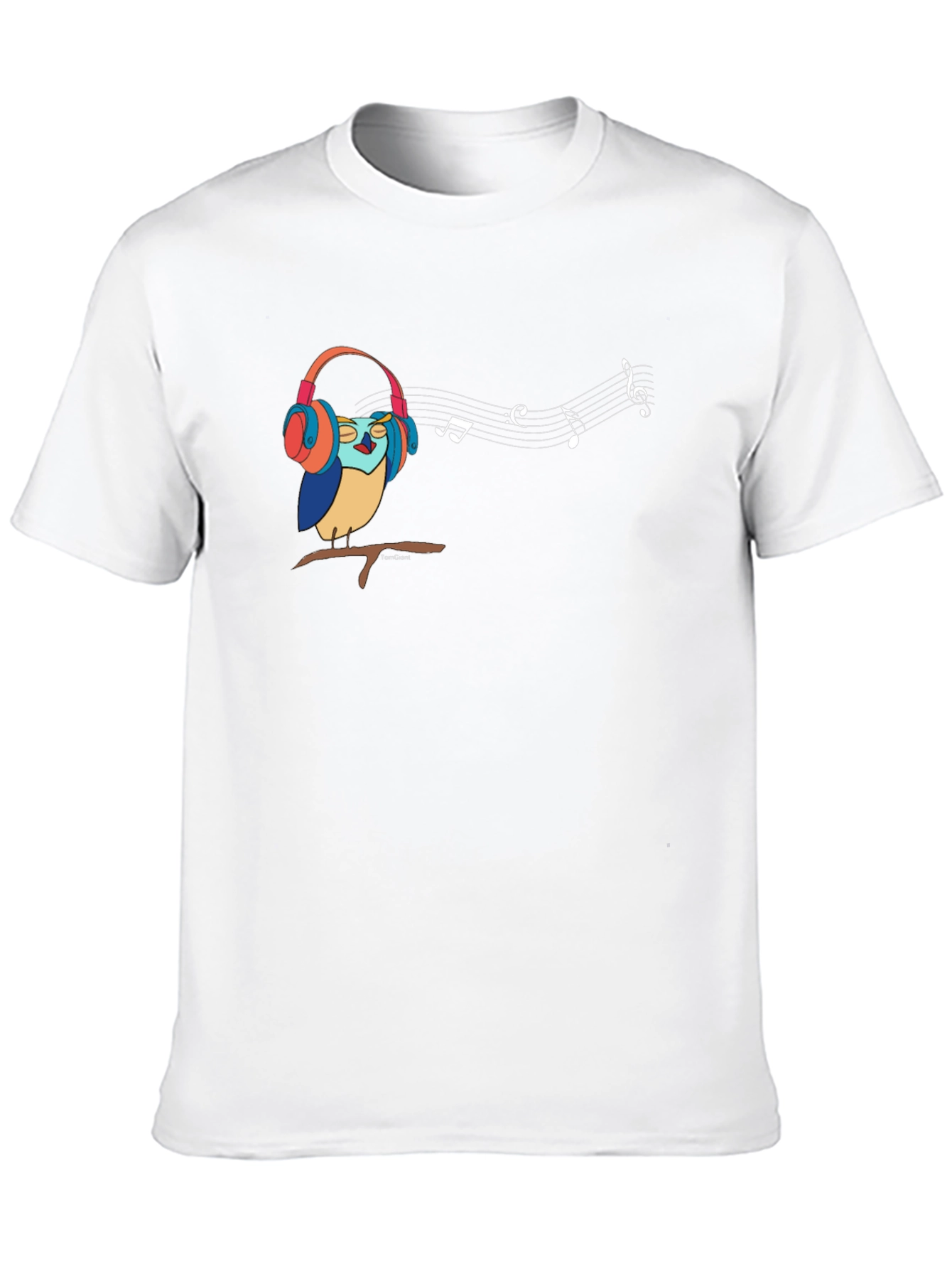 Camiseta Negra con Diseño de Búho Musical
