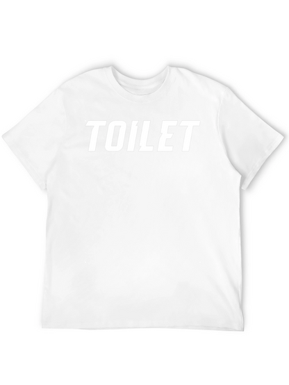 Camiseta Negra con Estampado TOILET en Blanco