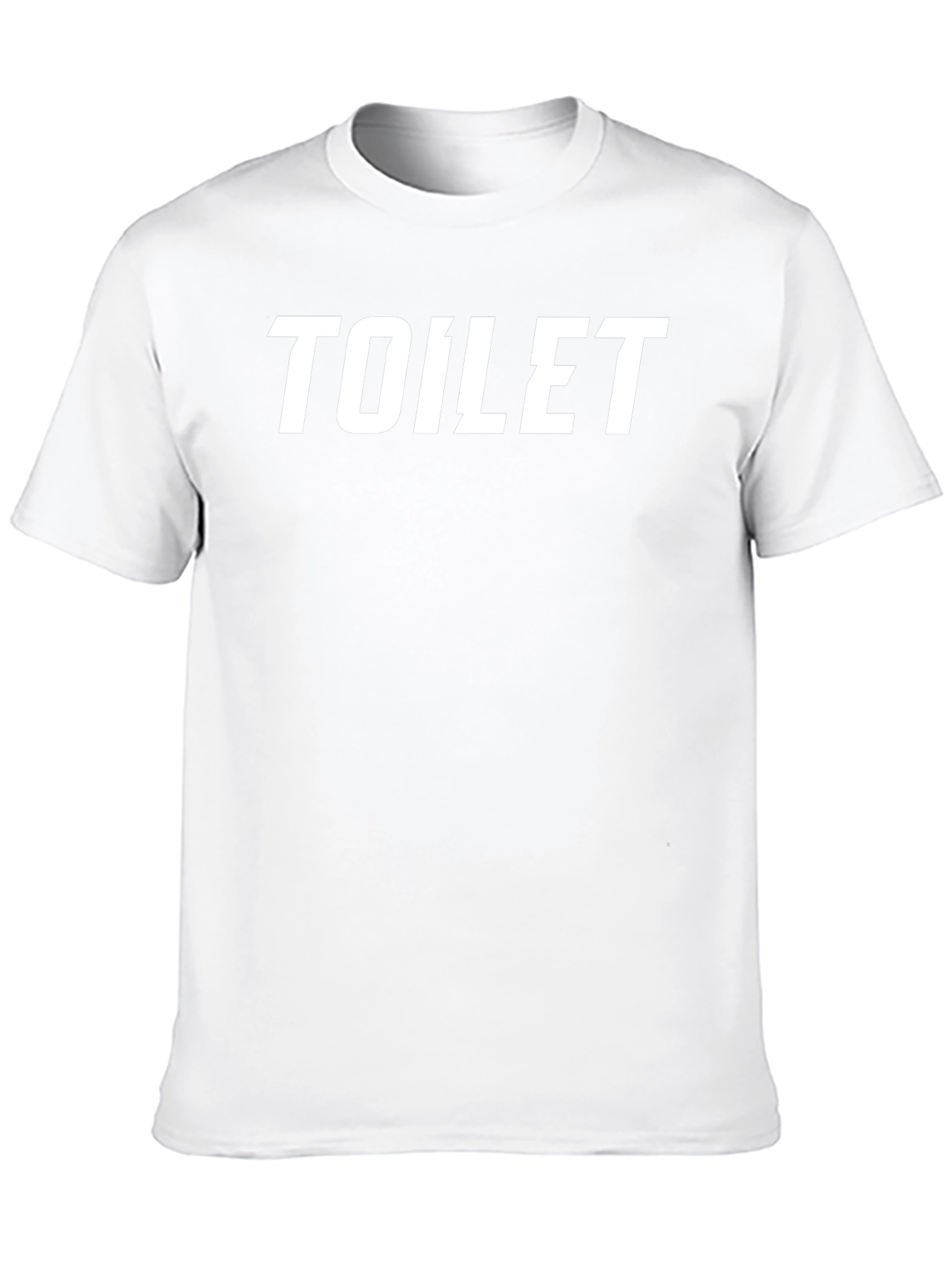 Camiseta Negra con Estampado TOILET en Blanco