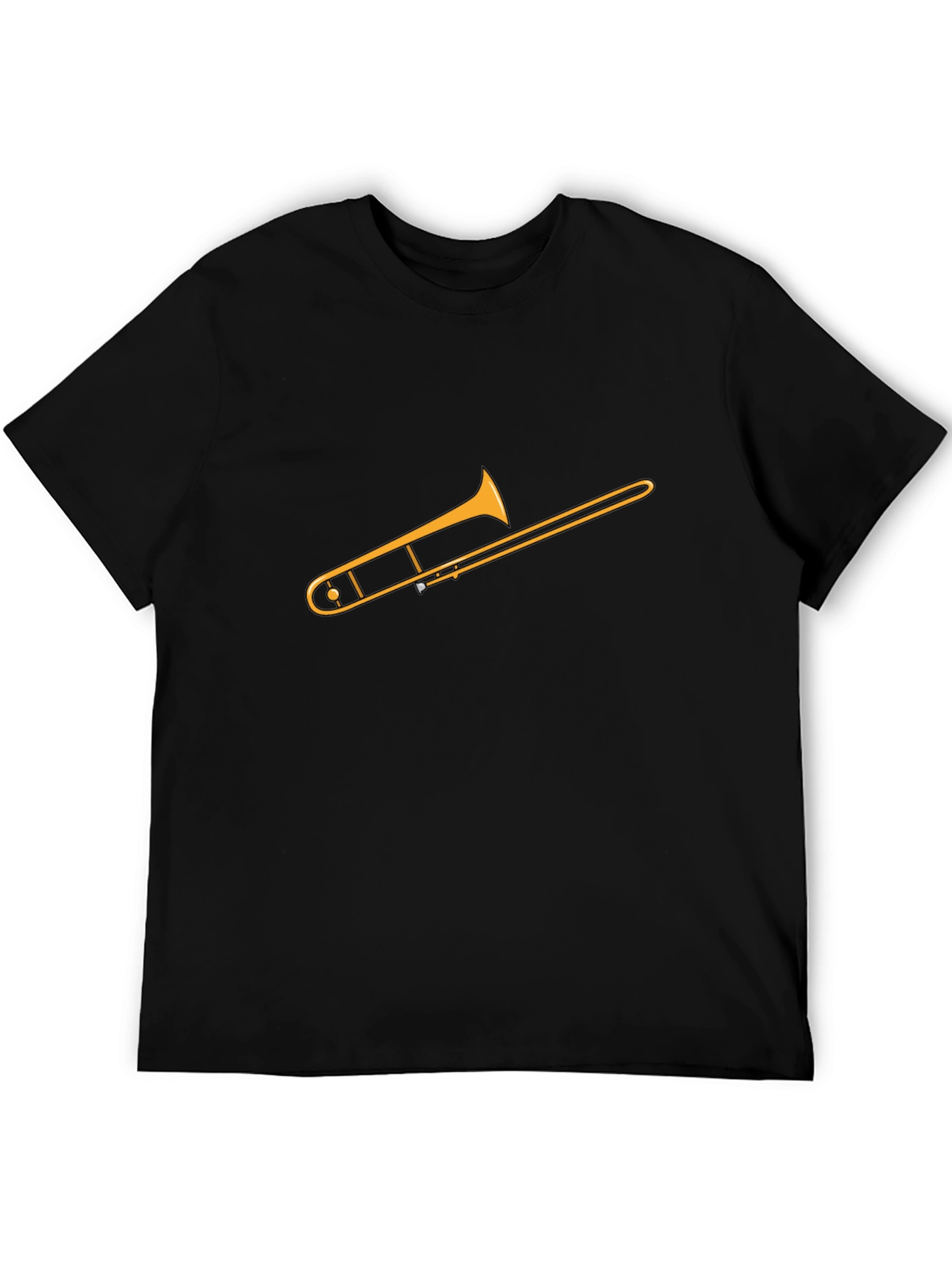 Camiseta Negra con Diseño de Trombón Dorado