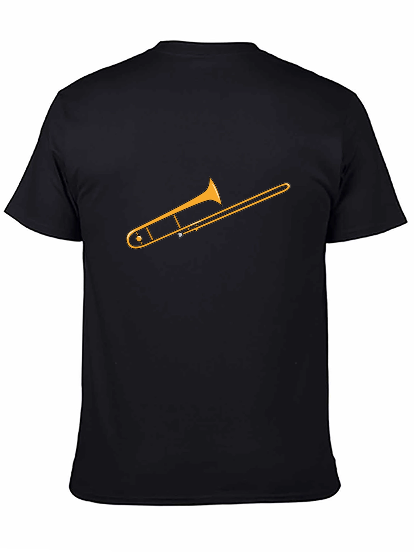 Camiseta Negra con Diseño de Trombón Dorado