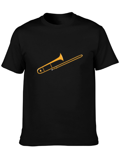 Camiseta Negra con Diseño de Trombón Dorado