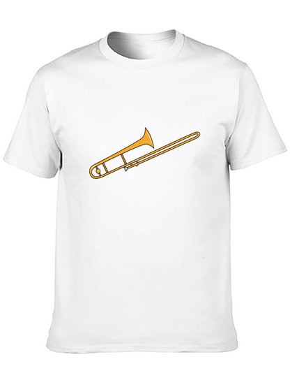 Camiseta Negra con Diseño de Trombón Dorado