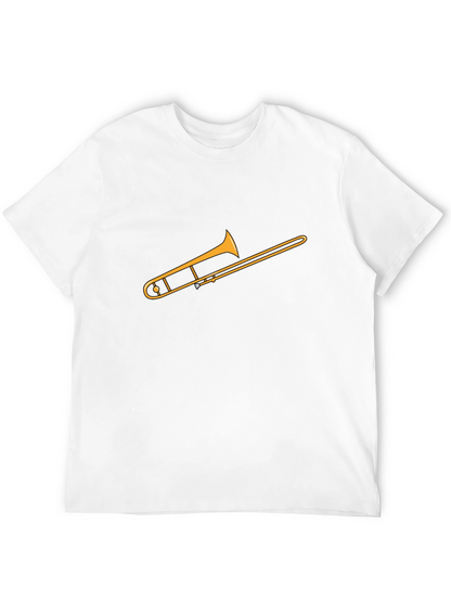 Camiseta Negra con Diseño de Trombón Dorado