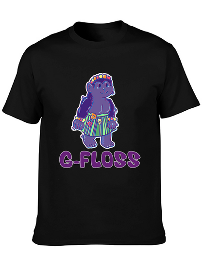 Camiseta Negra con Diseño Gracioso G-FLOSS