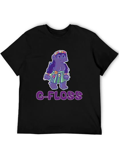 Camiseta Negra con Diseño Gracioso G-FLOSS