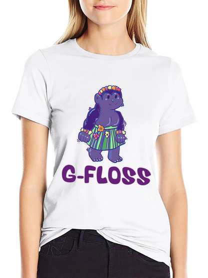 Camiseta Negra con Diseño Gracioso G-FLOSS