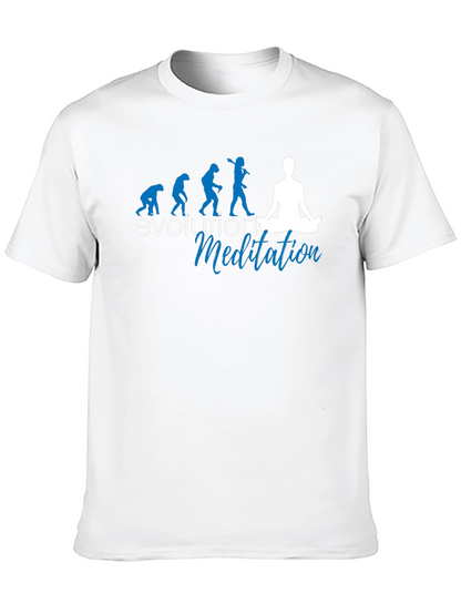 Camiseta Negra Evolución Meditación Hombre