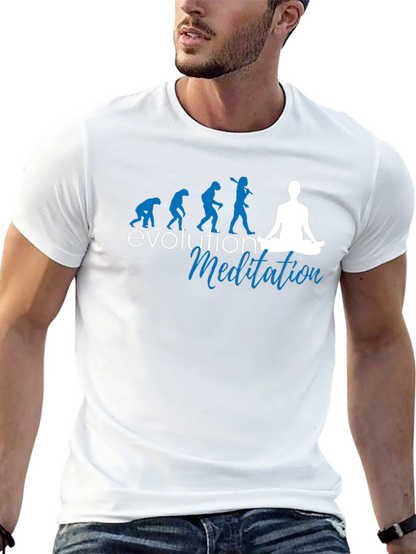 Camiseta Negra Evolución Meditación Hombre