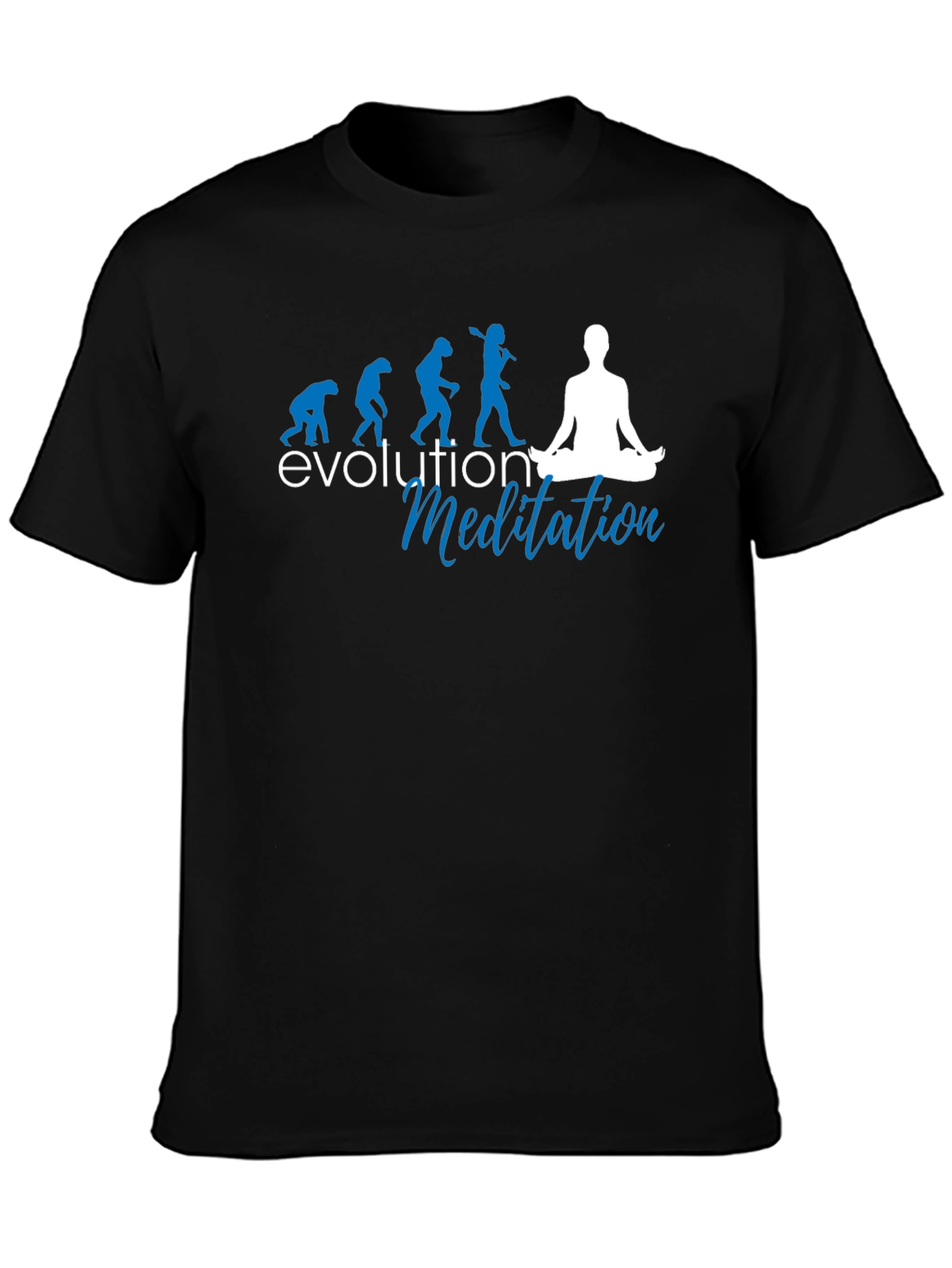 Camiseta Negra Evolución Meditación Hombre