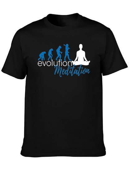 Camiseta Negra Evolución Meditación Hombre