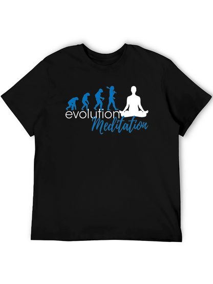 Camiseta Negra Evolución Meditación Hombre