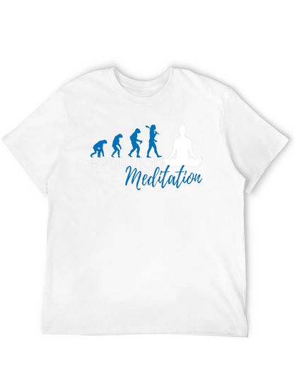 Camiseta Negra Evolución Meditación Hombre