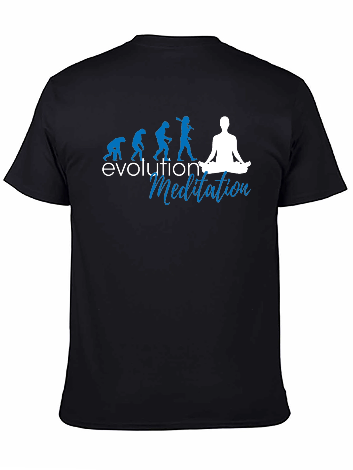 Camiseta Negra Evolución Meditación Hombre