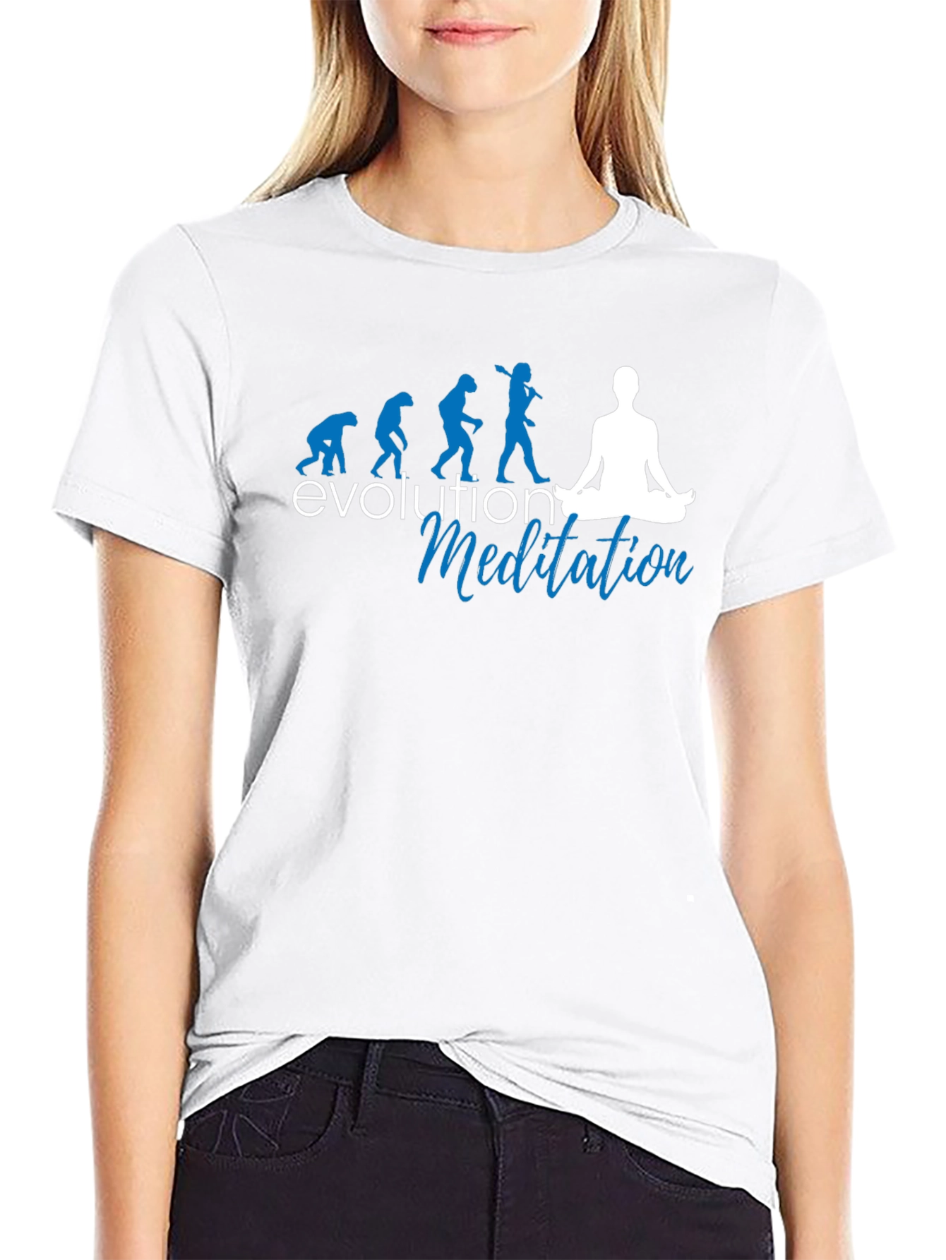 Camiseta Negra Evolución Meditación Hombre