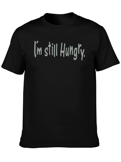 Camiseta Negra Aún Tengo Hambre Casual para Hombre