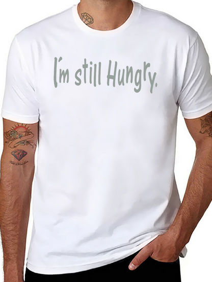 Camiseta Negra Aún Tengo Hambre Casual para Hombre