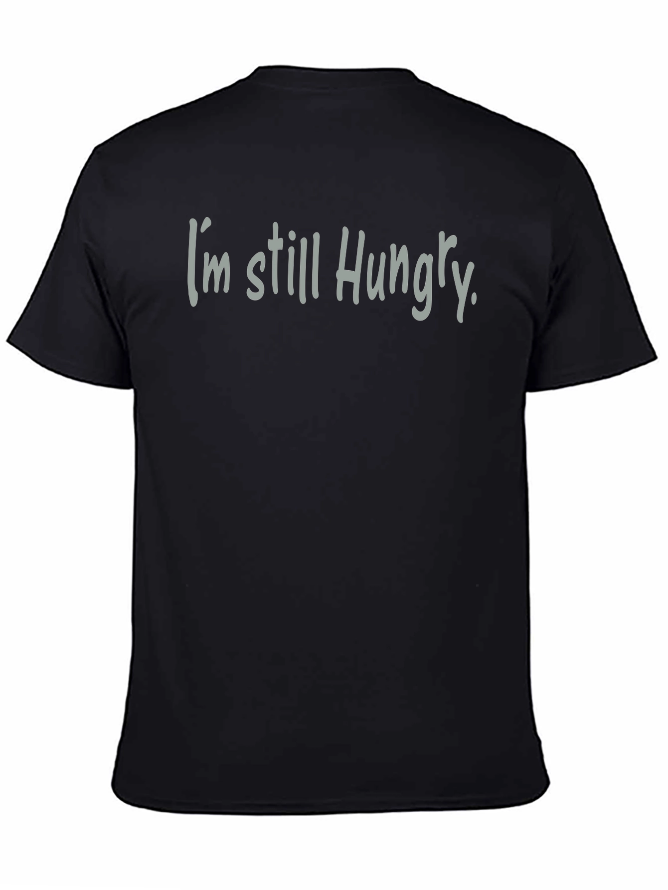 Camiseta Negra Aún Tengo Hambre Casual para Hombre