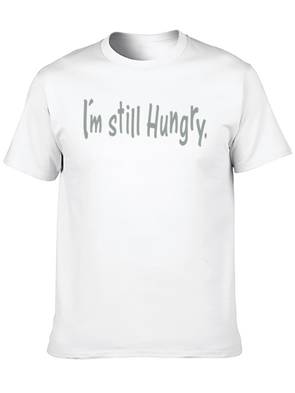 Camiseta Negra Aún Tengo Hambre Casual para Hombre
