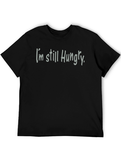Camiseta Negra Aún Tengo Hambre Casual para Hombre