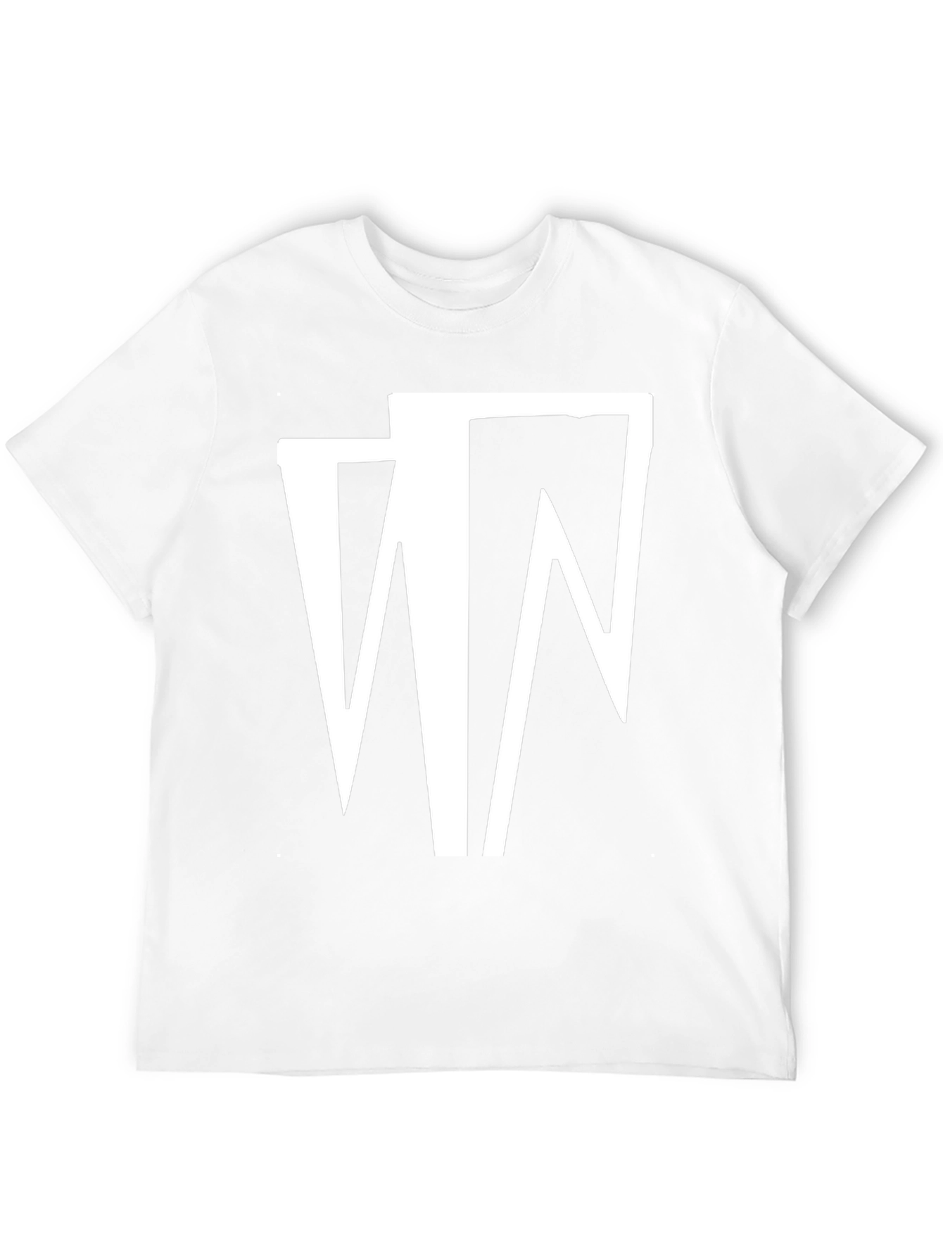 Camiseta Negra con Diseño Abstracto en Blanco