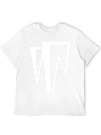 Camiseta Negra con Diseño Abstracto en Blanco