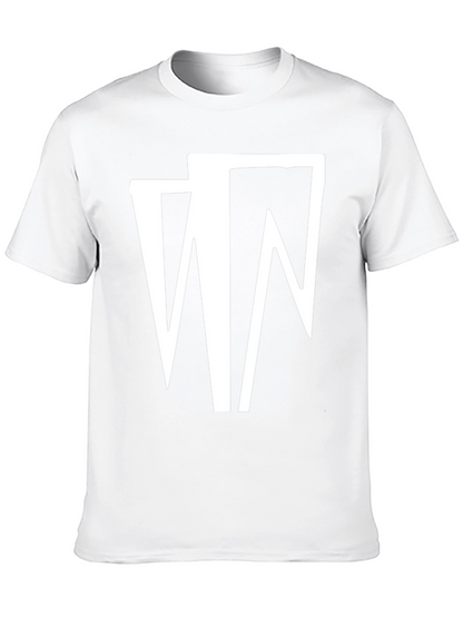 Camiseta Negra con Diseño Abstracto en Blanco