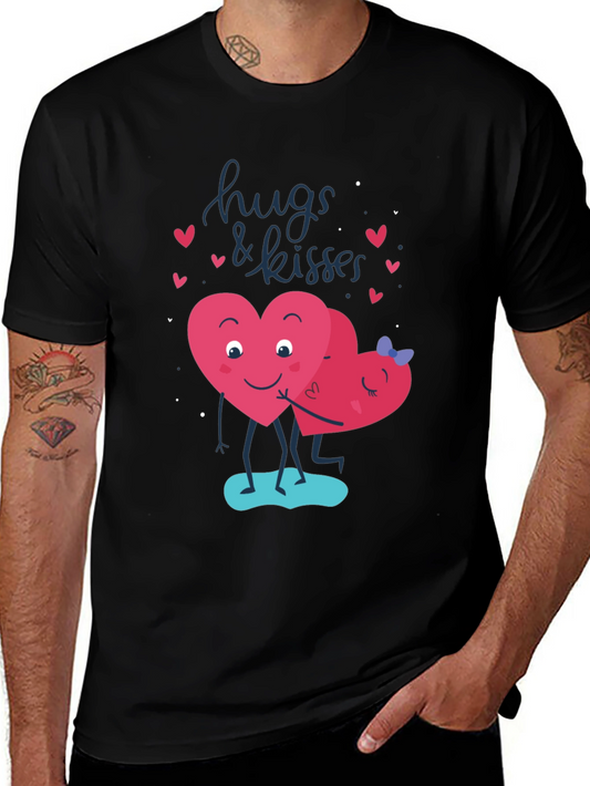 Camiseta Negra Corazones Amor San Valentín