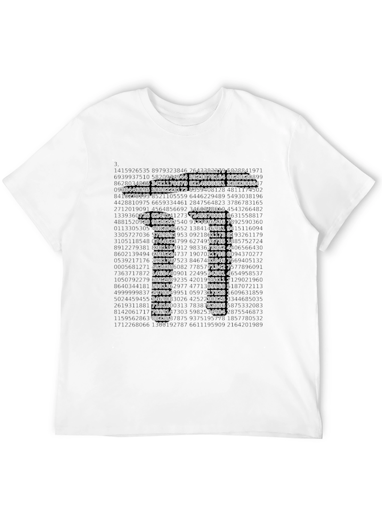 Camiseta Hombre Diseño Matemáticas Número Pi Algodón