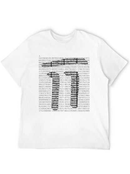Camiseta Hombre Diseño Matemáticas Número Pi Algodón