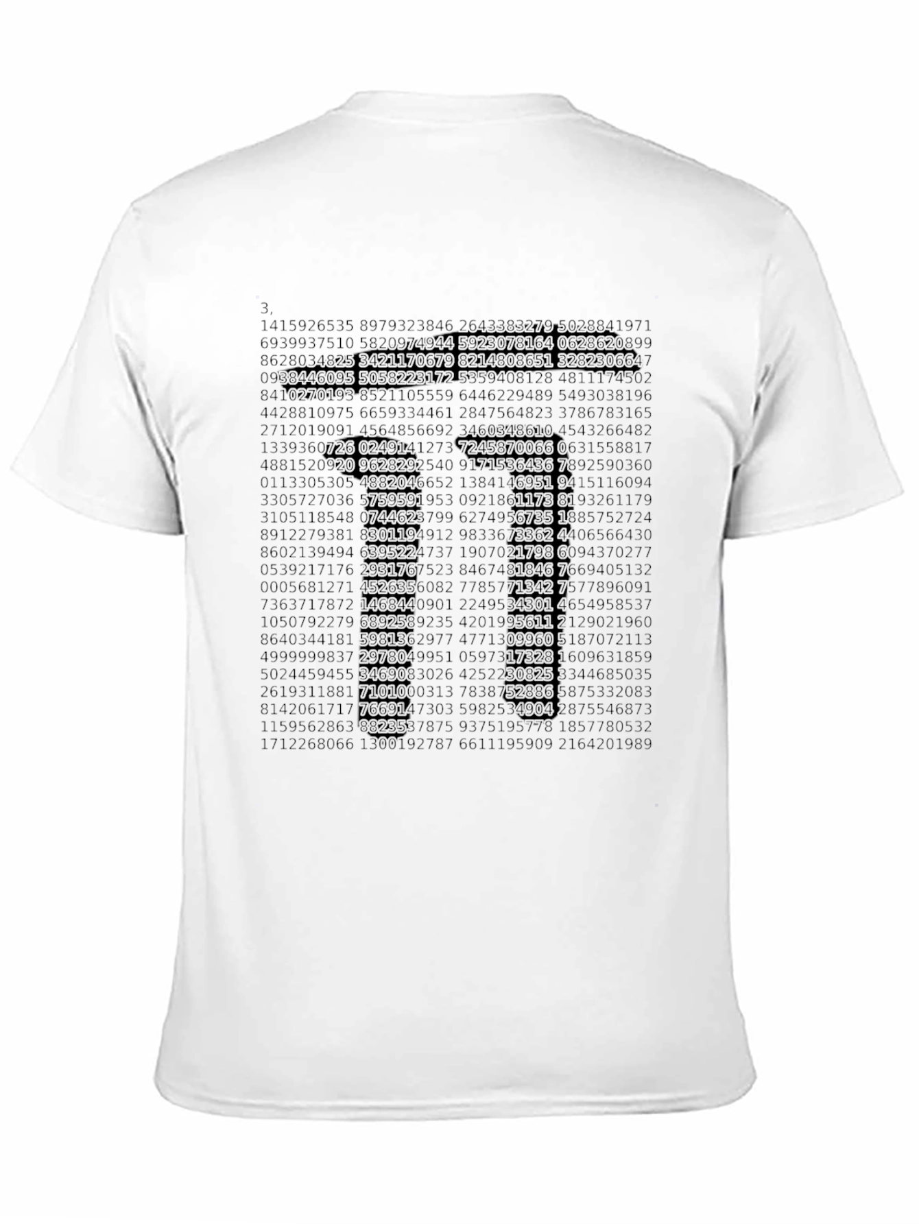 Camiseta Hombre Diseño Matemáticas Número Pi Algodón