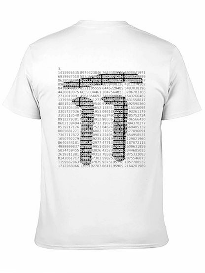 Camiseta Hombre Diseño Matemáticas Número Pi Algodón