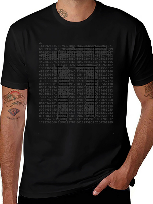 Camiseta Hombre Diseño Matemáticas Número Pi Algodón