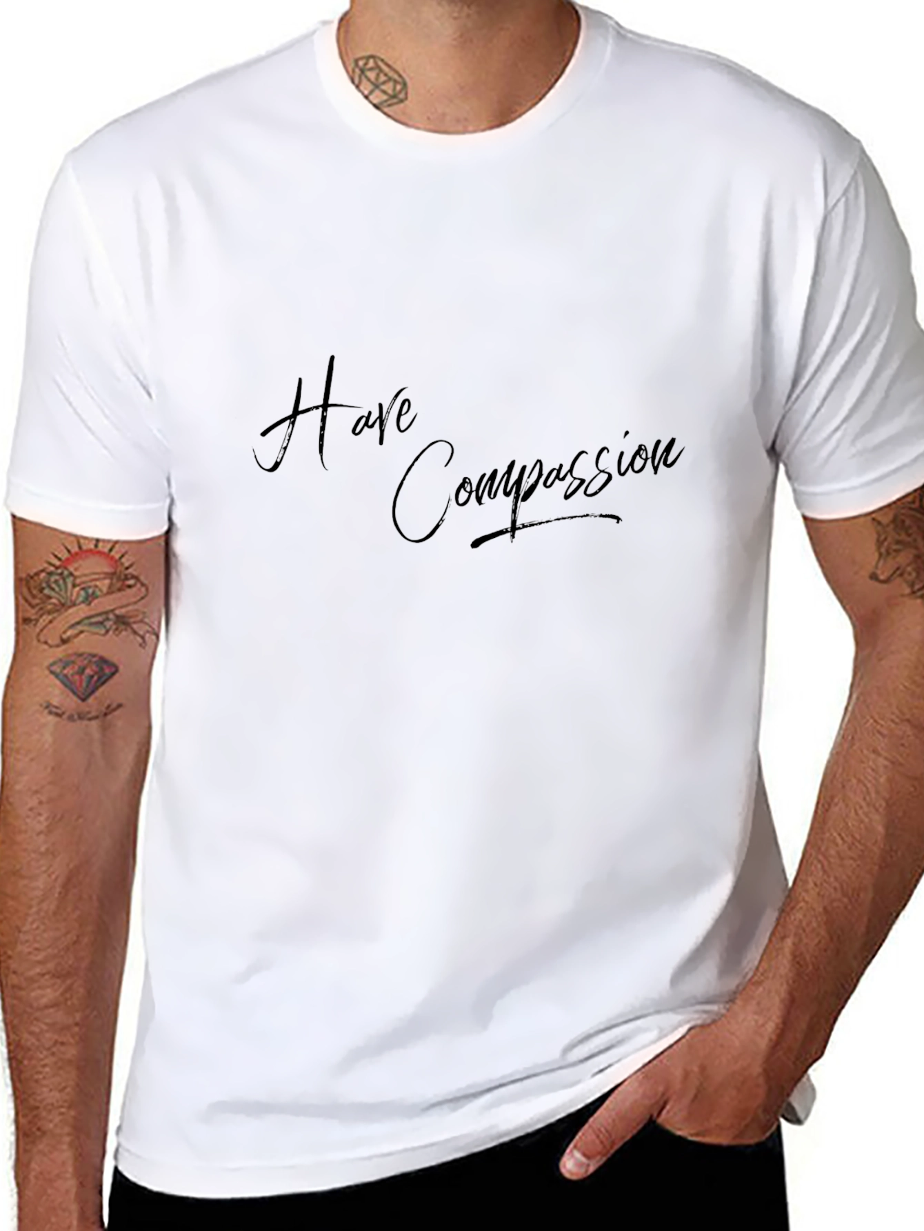 Camiseta Negra Ten Compasión - Moda Casual Unisex