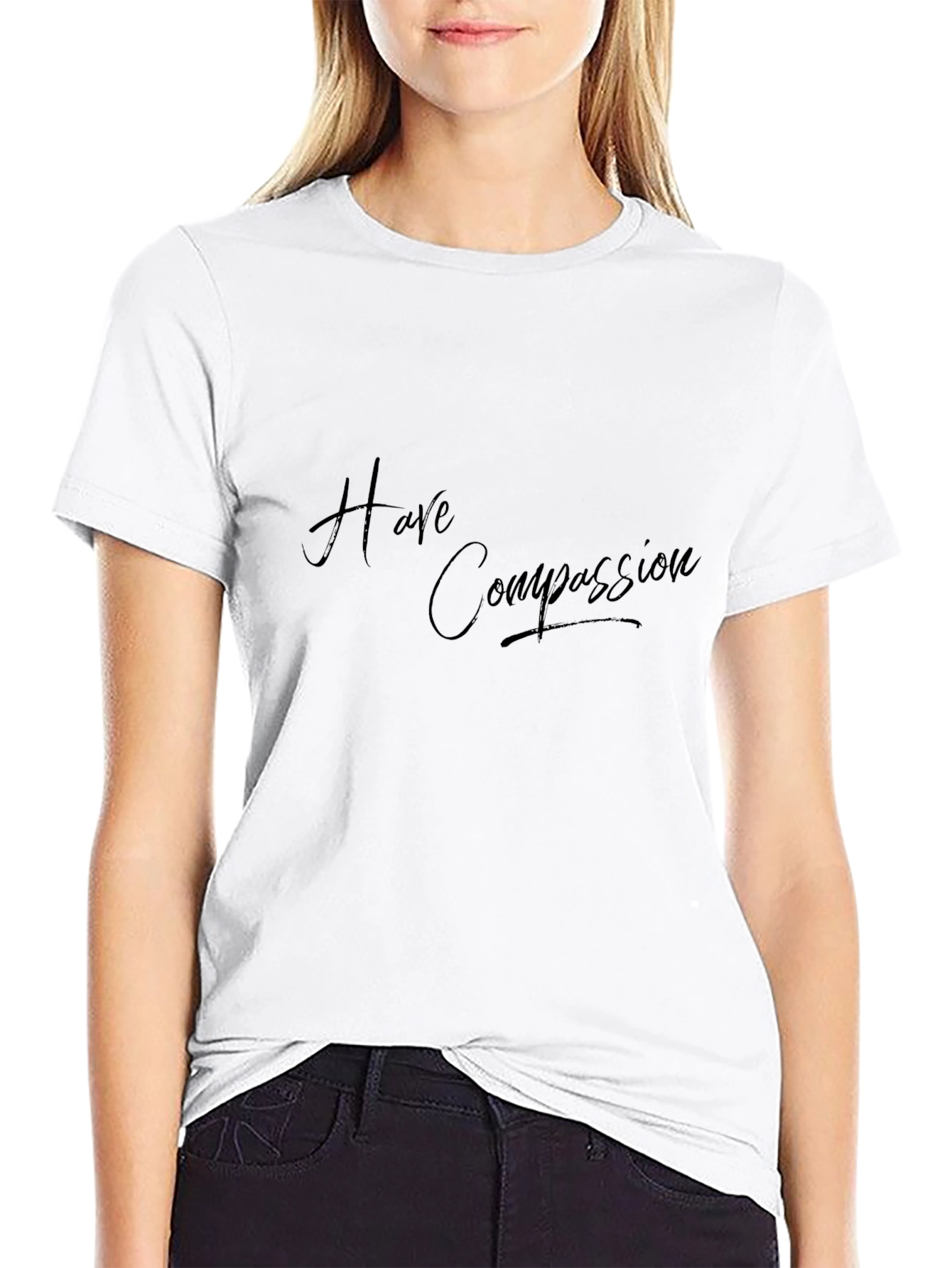 Camiseta Negra Ten Compasión - Moda Casual Unisex