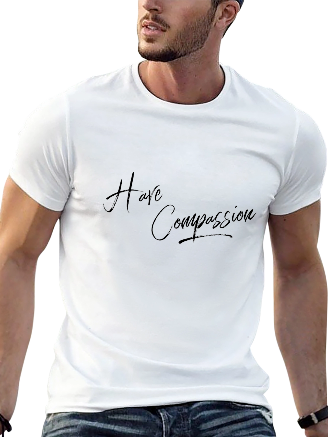 Camiseta Negra Ten Compasión - Moda Casual Unisex