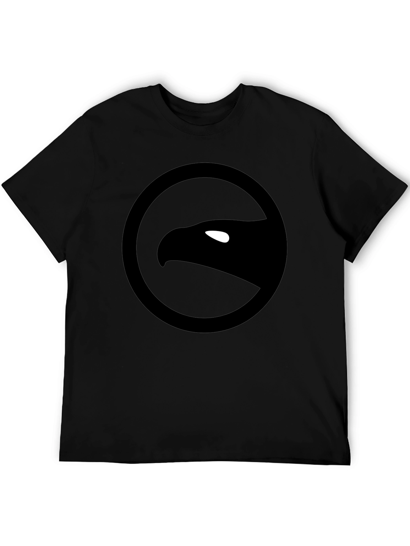 Camiseta Negra con Logo de Águila Circular