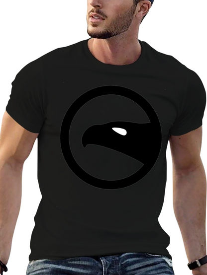 Camiseta Negra con Logo de Águila Circular