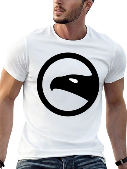 Camiseta Negra con Logo de Águila Circular