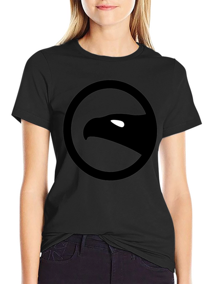 Camiseta Negra con Logo de Águila Circular