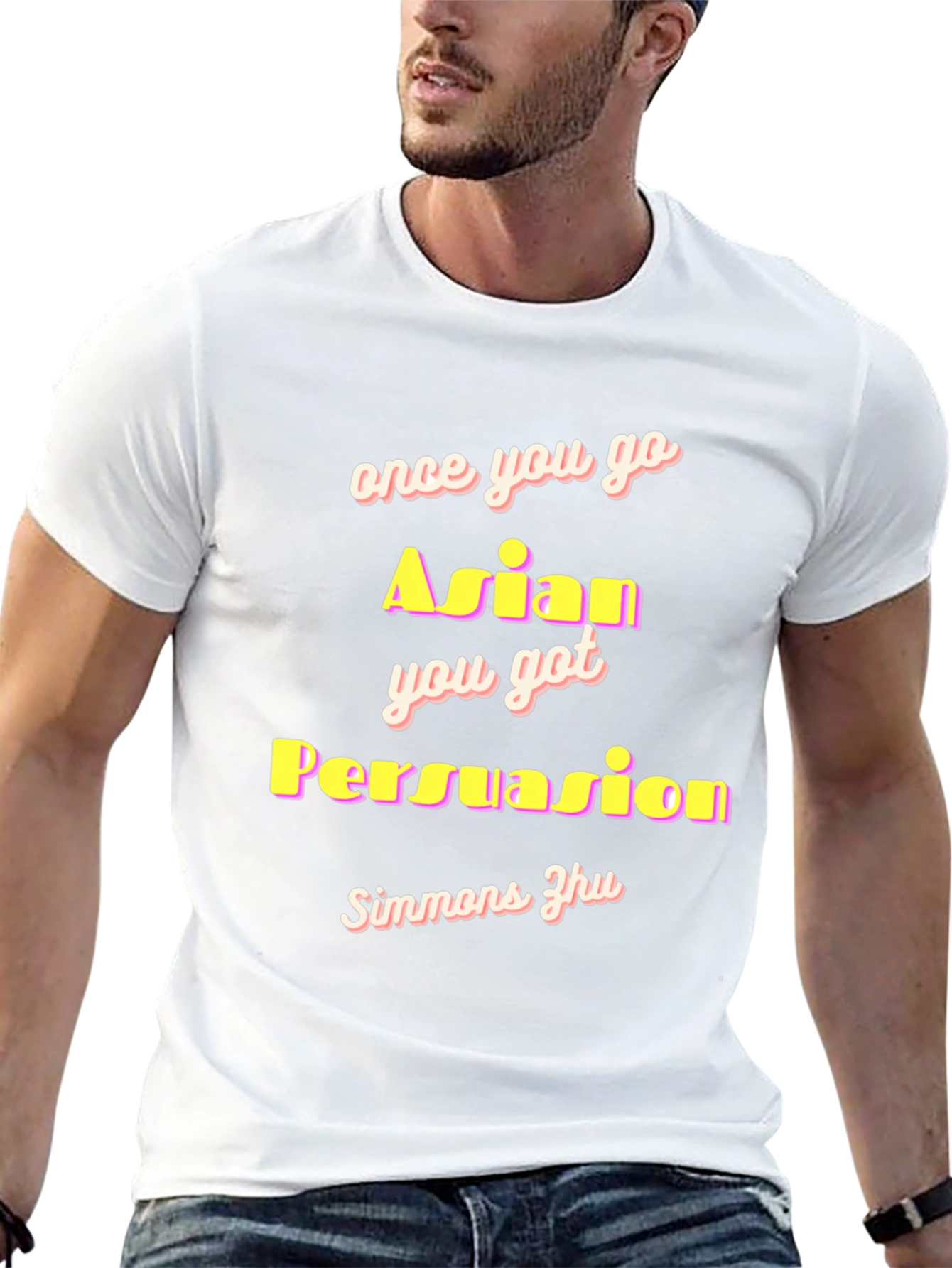 Camiseta Negra con Diseño Gracioso Asian Persuasion