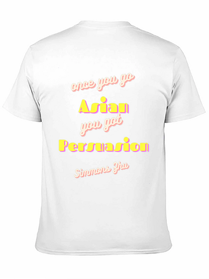 Camiseta Negra con Diseño Gracioso Asian Persuasion