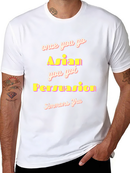 Camiseta Negra con Diseño Gracioso Asian Persuasion
