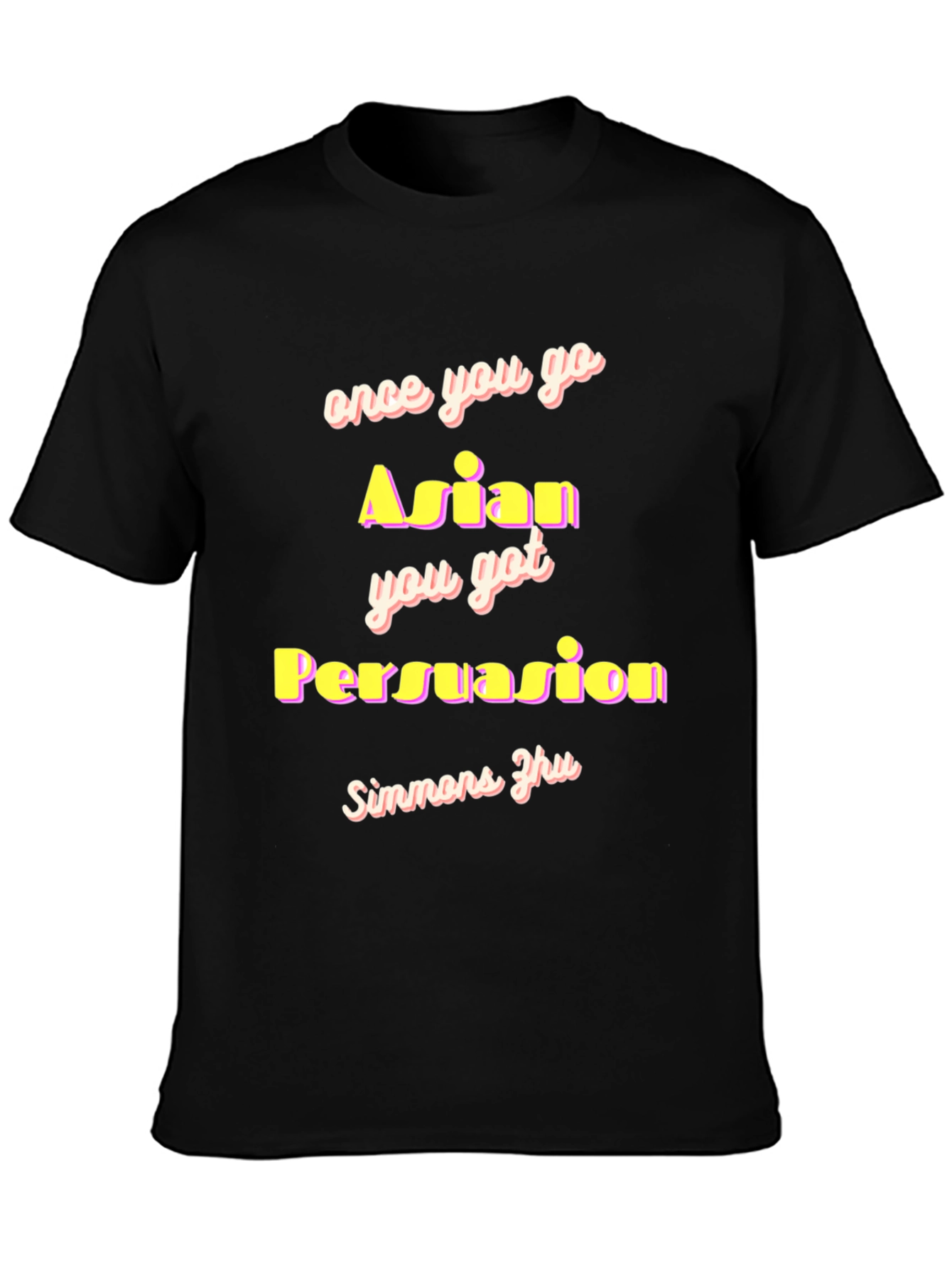 Camiseta Negra con Diseño Gracioso Asian Persuasion