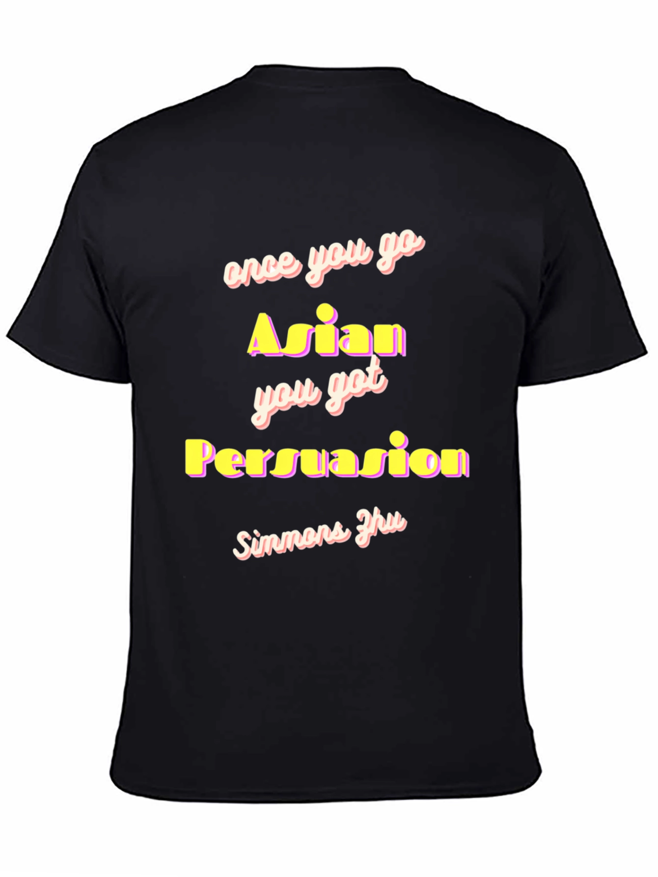 Camiseta Negra con Diseño Gracioso Asian Persuasion