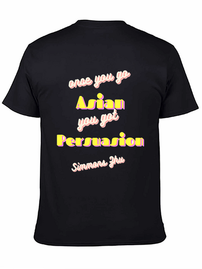 Camiseta Negra con Diseño Gracioso Asian Persuasion