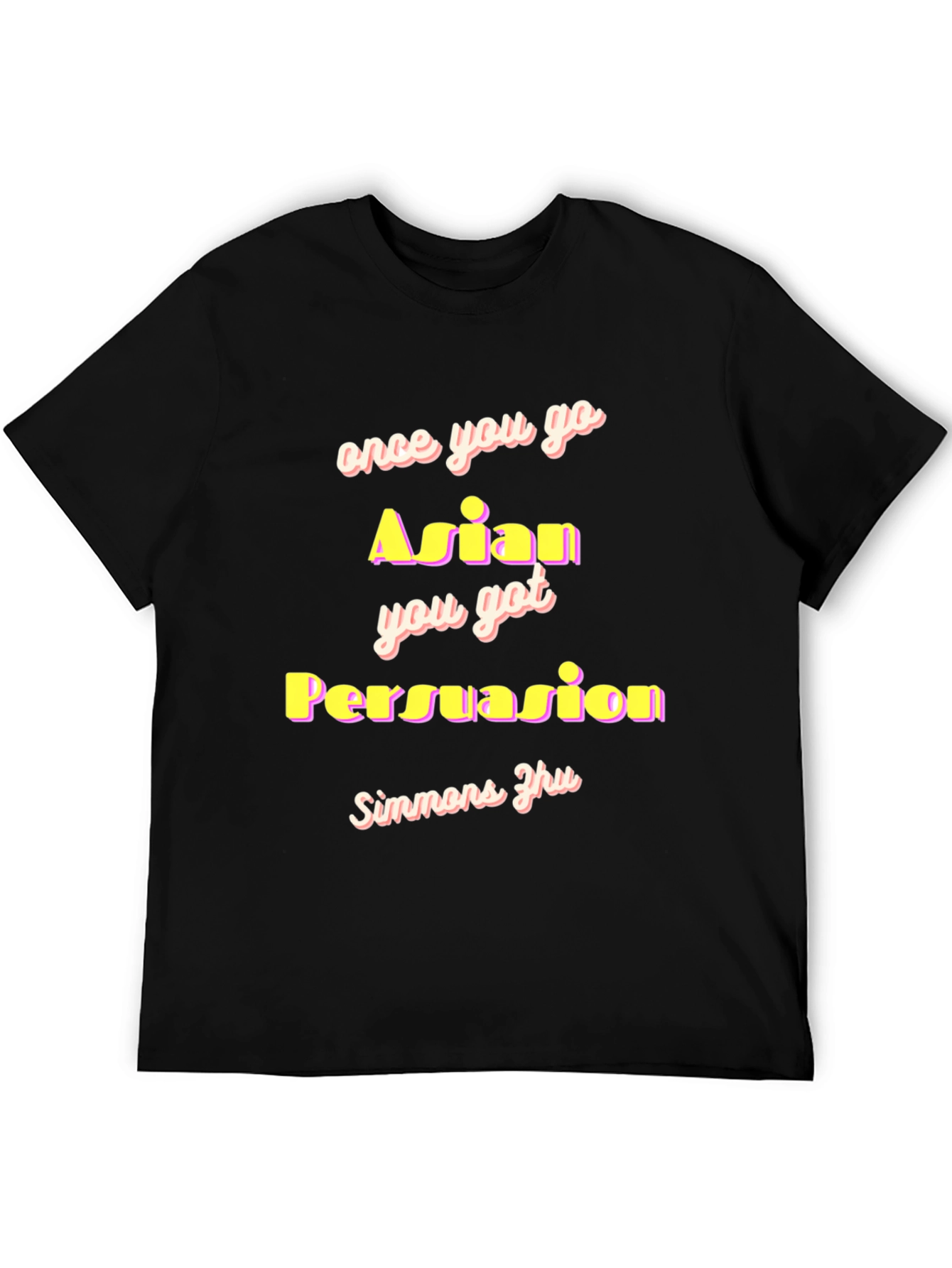 Camiseta Negra con Diseño Gracioso Asian Persuasion